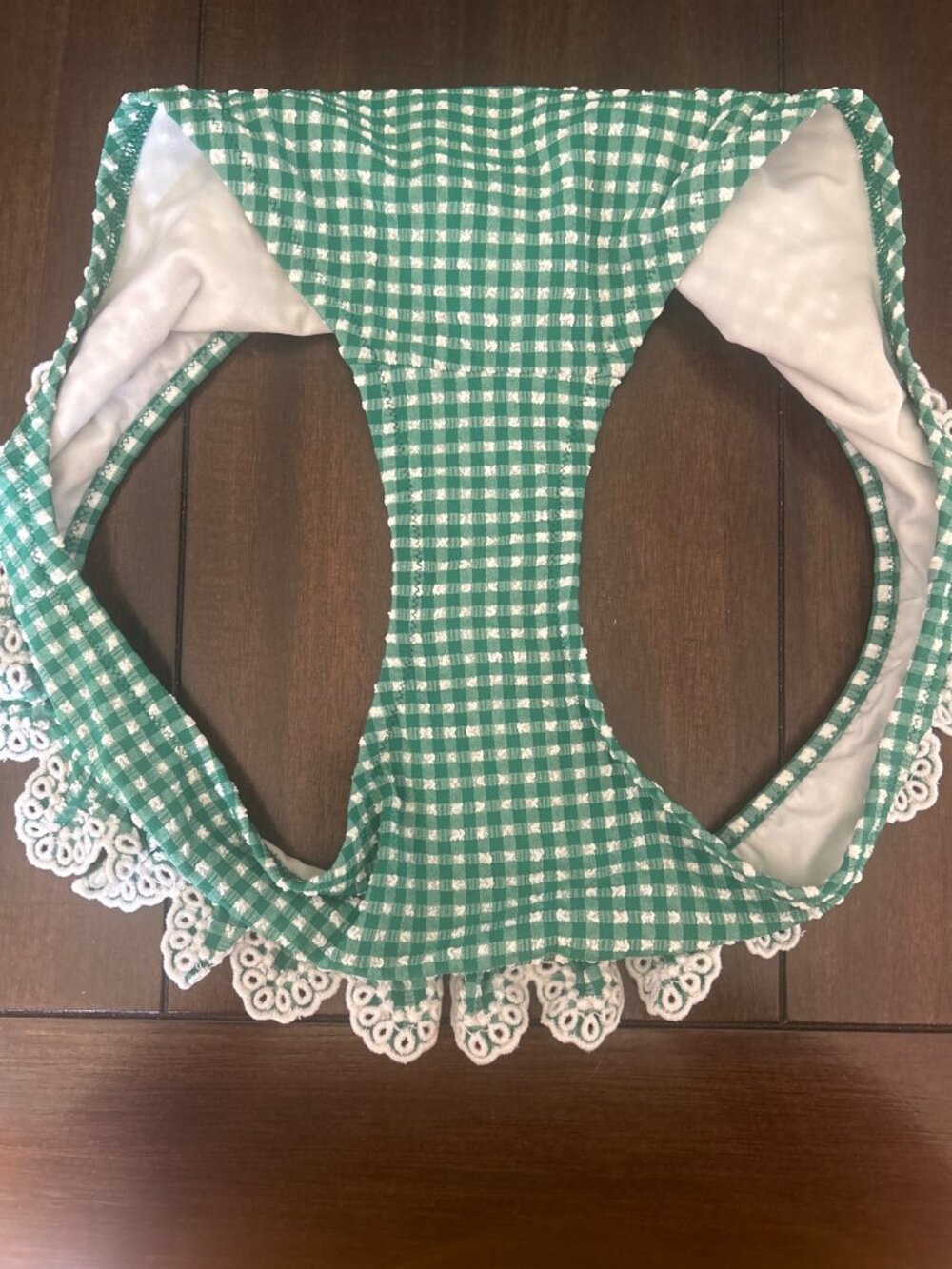 J.Crew Green Gingham & Lace Ruffle Bikini Set Size XS Women's Swimwear - Picture 11 of 15